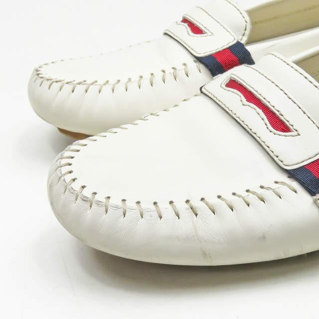 グッチ GUCCI イタリア製 レザードライビングシューズ 35.5(22.5cm) オフホワイト ローファー モカシン シューズ |  | 06