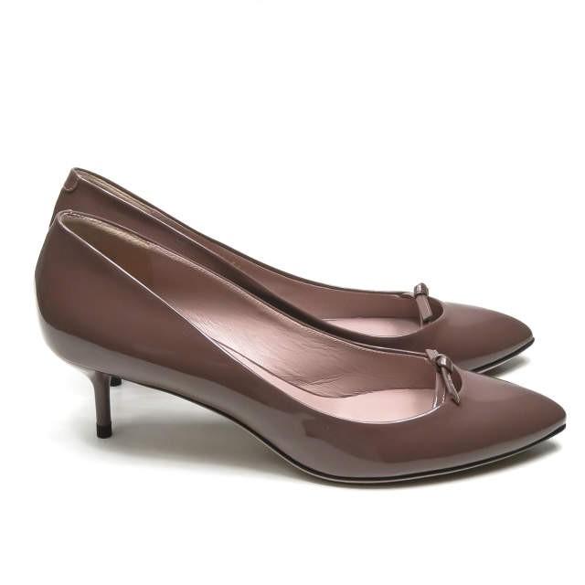 グッチ GUCCI イタリア製 エナメルポインテッドトゥリボンパンプス 37.5(24.5cm) ブラウン パテントレザー ヒール シューズ |  | 03