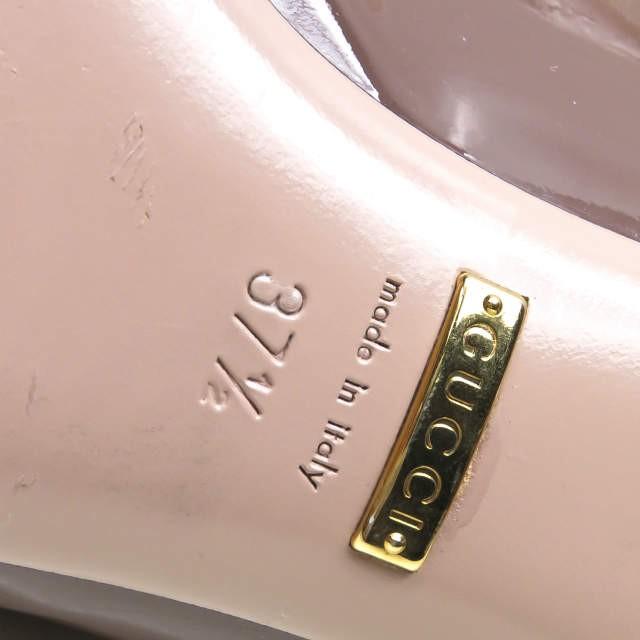 グッチ GUCCI イタリア製 エナメルポインテッドトゥリボンパンプス 37.5(24.5cm) ブラウン パテントレザー ヒール シューズ |  | 09