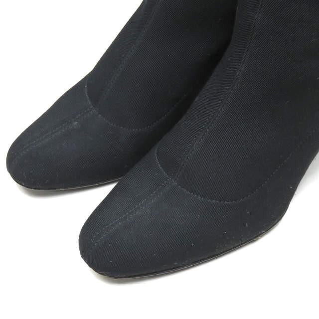 グッチ GUCCI イタリア製 シェリーライン ストレッチロングブーツ 38(25cm) ブラック サイドジップ コットン シューズ |  | 07