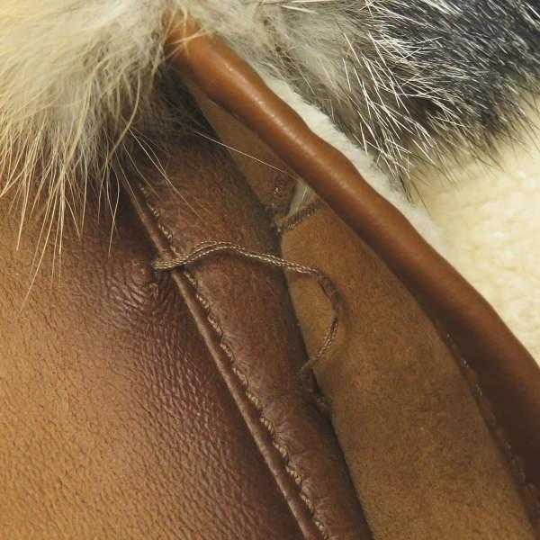 グッチ GUCCI イタリア製 フォックスファームートンダブルジャケット 184748.XW093 42 キャメル 羊革 レザー ボア ブルゾン アウター |  | 11