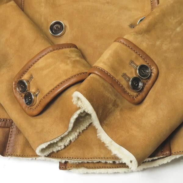 グッチ GUCCI イタリア製 フォックスファームートンダブルジャケット 184748.XW093 42 キャメル 羊革 レザー ボア ブルゾン アウター |  | 06