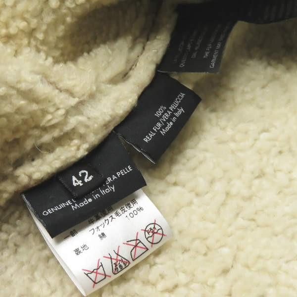 グッチ GUCCI イタリア製 フォックスファームートンダブルジャケット 184748.XW093 42 キャメル 羊革 レザー ボア ブルゾン アウター |  | 09