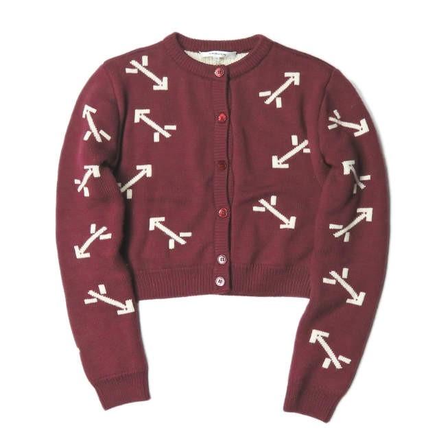 カルヴェン CARVEN アローニットクルーネックカーディガン 878CA33 S ボルドー 長袖 ウール トップス | 