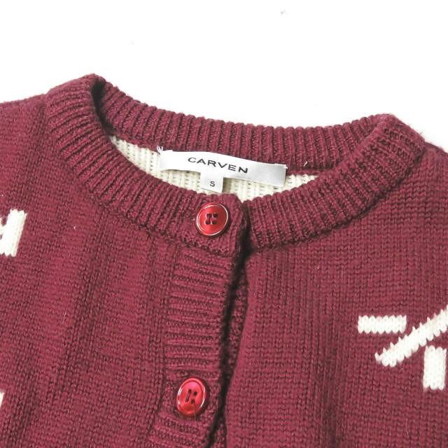カルヴェン CARVEN アローニットクルーネックカーディガン 878CA33 S ボルドー 長袖 ウール トップス |  | 03