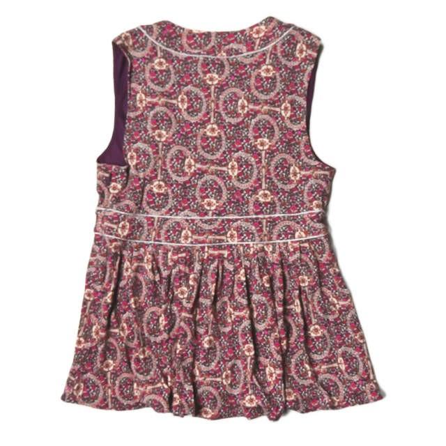 グッチ GUCCI イタリア製 総柄カシュクールノースリーブチュニック M パープル レーヨン フラワー ブラウス トップス |  | 01