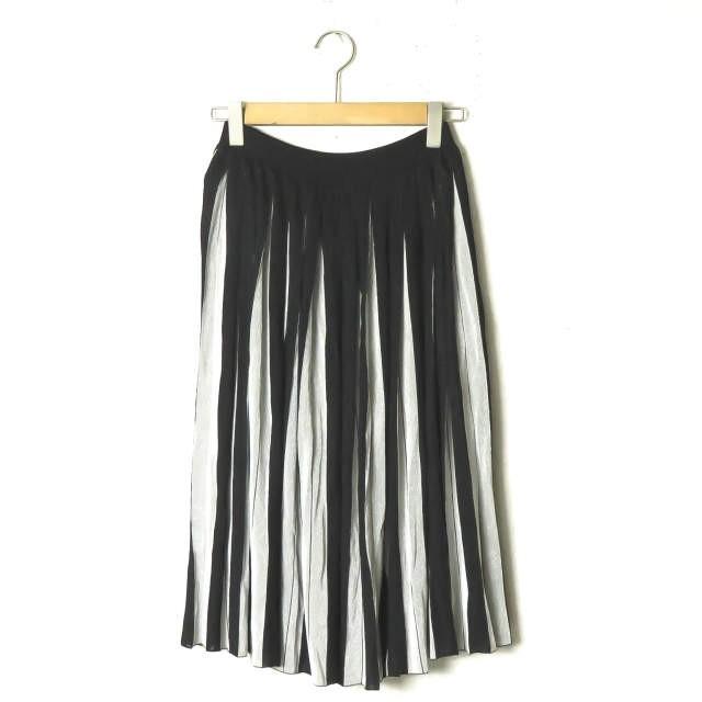 グッチ GUCCI イタリア製 ラメプリーツニットスカート 434186-X5D03 M ブラック/シルバー メタリック レーヨン ストライプ ボトムス |  | 01