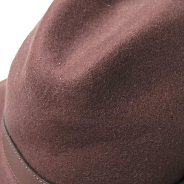 グッチ GUCCI イタリア製 フェルトウールロングブリムハット M(内周約56cm) マルーン レザーベルト 帽子 |  | 03