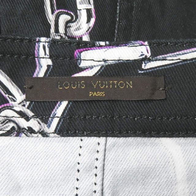 ルイ・ヴィトン LOUIS VUITTON チェーン柄 コットンツイルジップスカート VCCW07 34 ブラック 総柄 ストレッチ ボトムス |  | 02