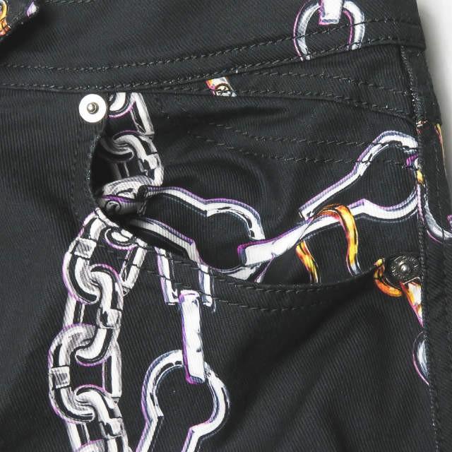 ルイ・ヴィトン LOUIS VUITTON チェーン柄 コットンツイルジップスカート VCCW07 34 ブラック 総柄 ストレッチ ボトムス |  | 05