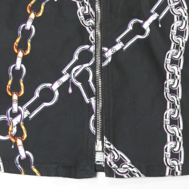 ルイ・ヴィトン LOUIS VUITTON チェーン柄 コットンツイルジップスカート VCCW07 34 ブラック 総柄 ストレッチ ボトムス |  | 07