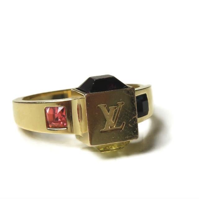 ルイ・ヴィトン LOUIS VUITTON バークギャンブルリング GL0172 13号 ゴールド ダイス カラーストーン 指輪 アクセサリー |  | 02