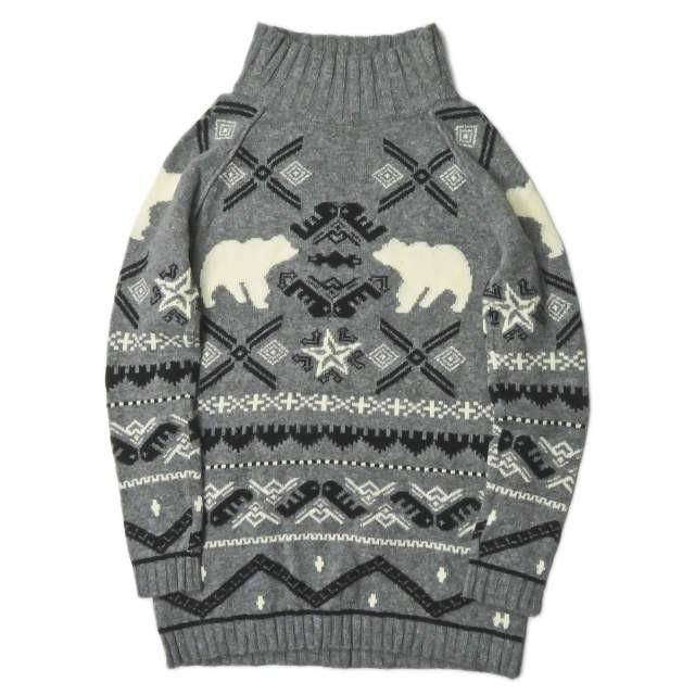 ステラマッカートニー Stella McCartney イタリア製 ノルディック柄 タートルネックニットワンピース 370179SEW15 36 グレー セーター 長袖 チュニック | 