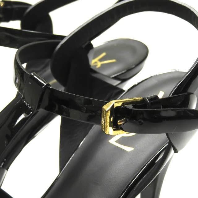 イヴサンローラン YVES SAINT LAURENT イタリア製 トリビュートサンダル パテントレザー 315490B8I001000 38.5(25.5cm) YSL アンクルストラップ |  | 05
