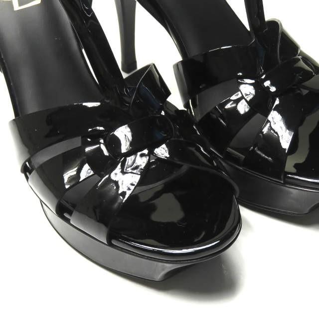 イヴサンローラン YVES SAINT LAURENT イタリア製 トリビュートサンダル パテントレザー 315490B8I001000 38.5(25.5cm) YSL アンクルストラップ |  | 07