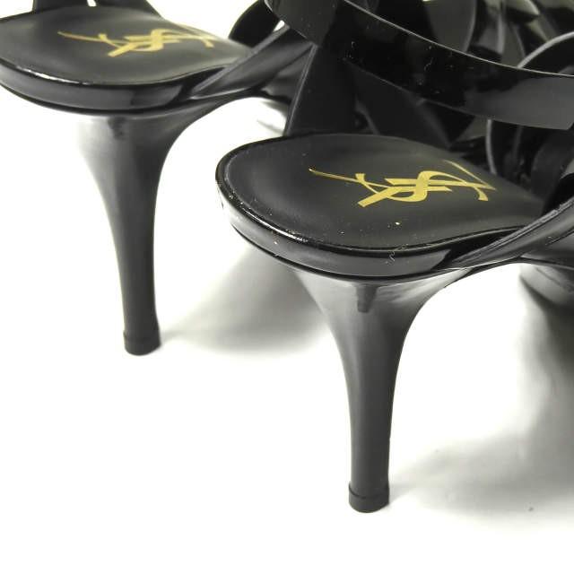イヴサンローラン YVES SAINT LAURENT イタリア製 トリビュートサンダル パテントレザー 315490B8I001000 38.5(25.5cm) YSL アンクルストラップ |  | 09