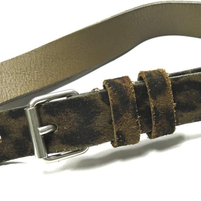 サンローランパリ SAINT LAURENT PARIS イタリア製 レオパード柄 レザーナローベルト 419453 85 ブラウン |  | 01