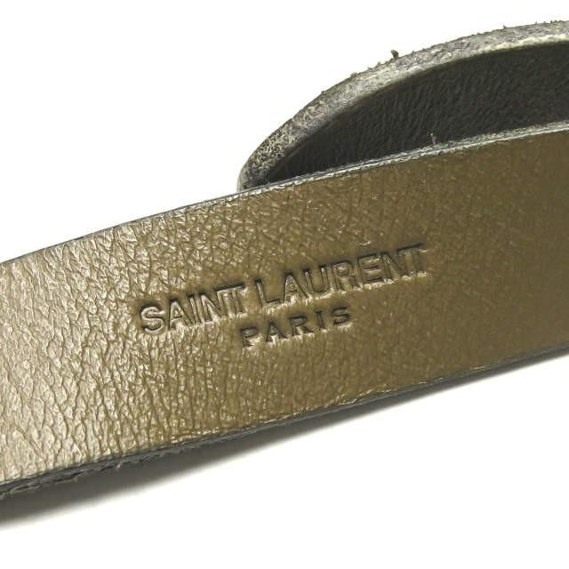 サンローランパリ SAINT LAURENT PARIS イタリア製 レオパード柄 レザーナローベルト 419453 85 ブラウン |  | 04