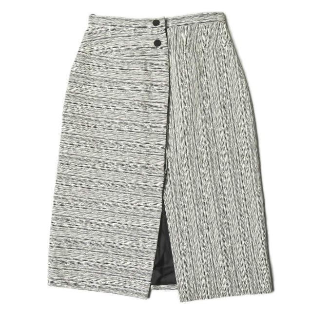 カルヴェン CARVEN ハンガリー製 ジャガードハイウエストスリットスカート 150J08 38 ホワイト ハイウエスト ボトムス | 