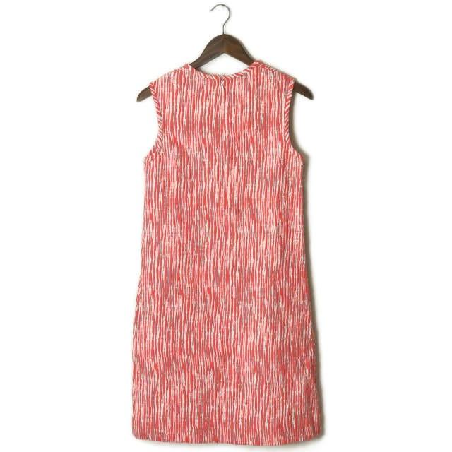 カルヴェン CARVEN コットンツイードノースリーブワンピース 140R108 38 レッド ジャガード タイト ドレス トップス |  | 01