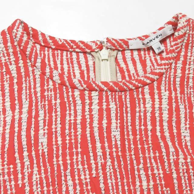 カルヴェン CARVEN コットンツイードノースリーブワンピース 140R108 38 レッド ジャガード タイト ドレス トップス |  | 03