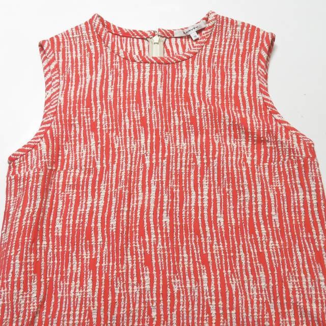 カルヴェン CARVEN コットンツイードノースリーブワンピース 140R108 38 レッド ジャガード タイト ドレス トップス |  | 04