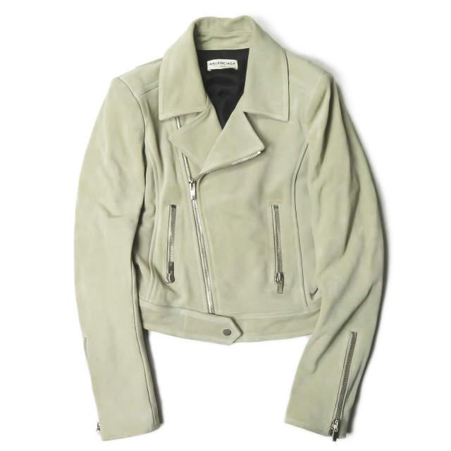 BALENCIAGA バレンシアガ トルコ製 Suede Biker Jacket スエードダブル