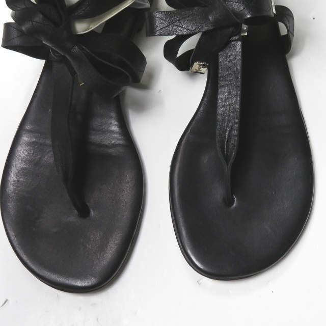 シャネル CHANEL イタリア製 レイヤードハイカットサンダル 40(25cm程度) ブラック/ホワイト レザー トング シューズ |  | 10