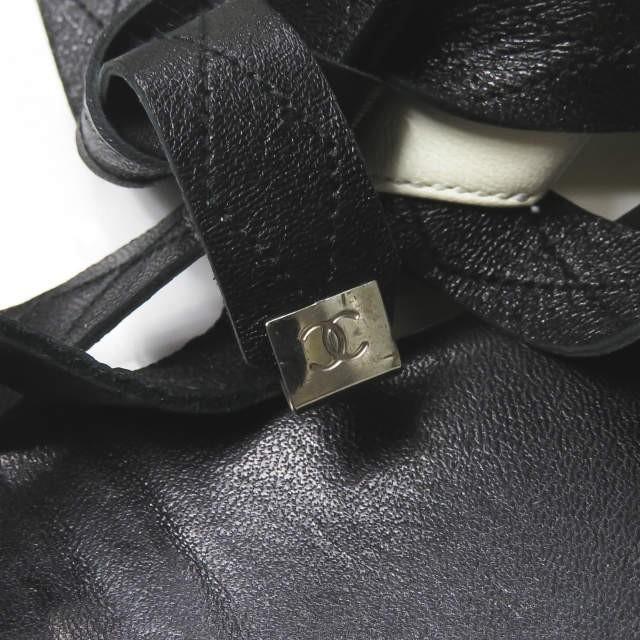 シャネル CHANEL イタリア製 レイヤードハイカットサンダル 40(25cm程度) ブラック/ホワイト レザー トング シューズ |  | 12