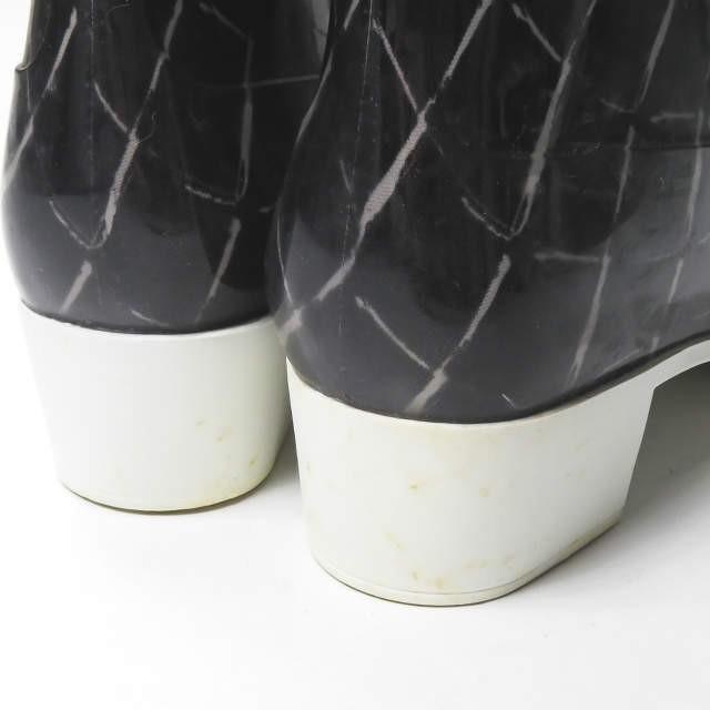 シャネル CHANEL イタリア製 マトラッセ柄 レインブーツ C0229 38(24.5cm程度) ブラック ラバー シューズ |  | 10