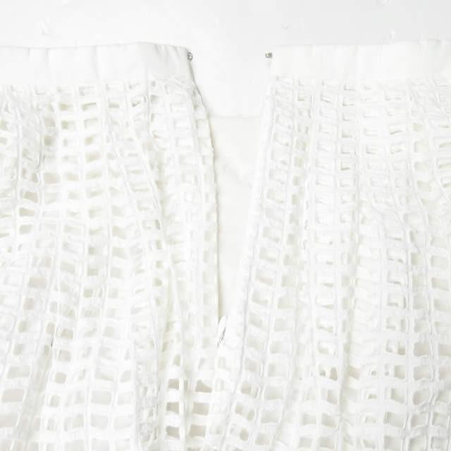 カルヴェン CARVEN ハンガリー製 ブロックレースプリーツスカート 310J08 40 ホワイト ハイウエスト メッシュ ボトムス |  | 03