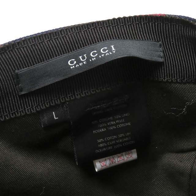 グッチ GUCCI イタリア製 ハート柄 ベースボールキャップ 342535 KL82G L ネイビー コットン/リネン アジャスター 帽子 |  | 02