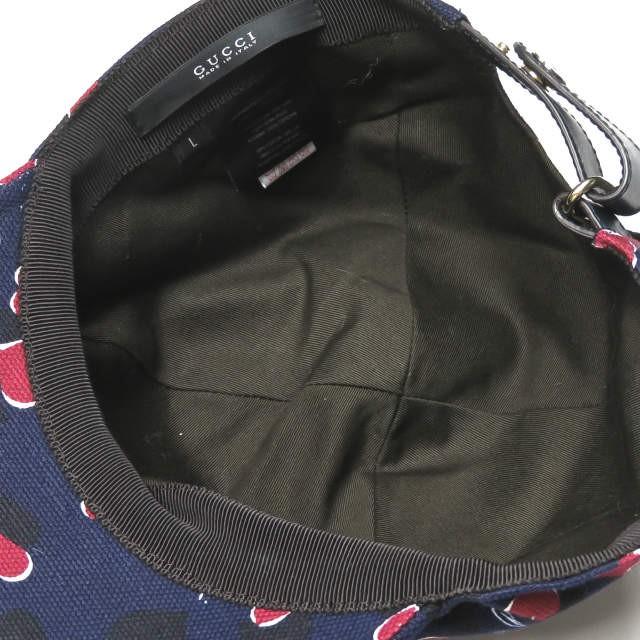 グッチ GUCCI イタリア製 ハート柄 ベースボールキャップ 342535 KL82G L ネイビー コットン/リネン アジャスター 帽子 |  | 06