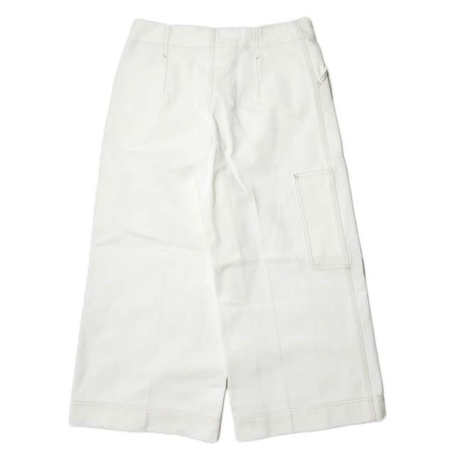アクネストゥディオズ Acne Studios TEXEL W DEN コットンツイルワイドサブリナパンツ 34 ホワイト ペインター ベルトレス クロップド ボトムス |  | 01