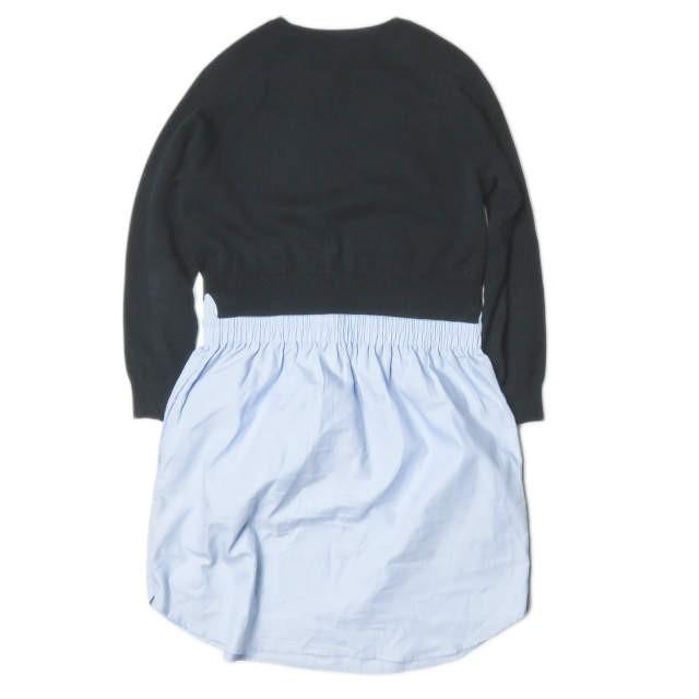 CARVEN カルヴェン コットンニットドッキングワンピース 840RO06 38 ネイビー 長袖 クルーネック 布帛 トップス ☆☆lm1865 |  | 01