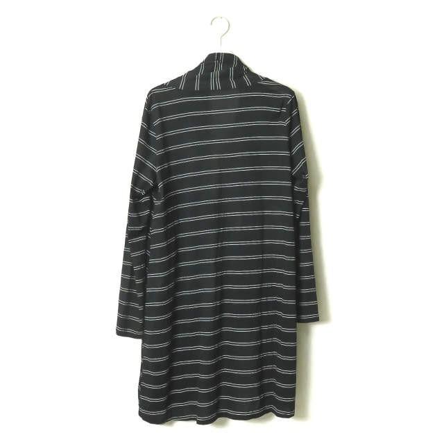 リミフゥ LIMI feu 19SS 日本製 ボーダーアシンメトリーロングカーディガン LH-T30-045 S ブラック 長袖 変形 トップス |  | 01