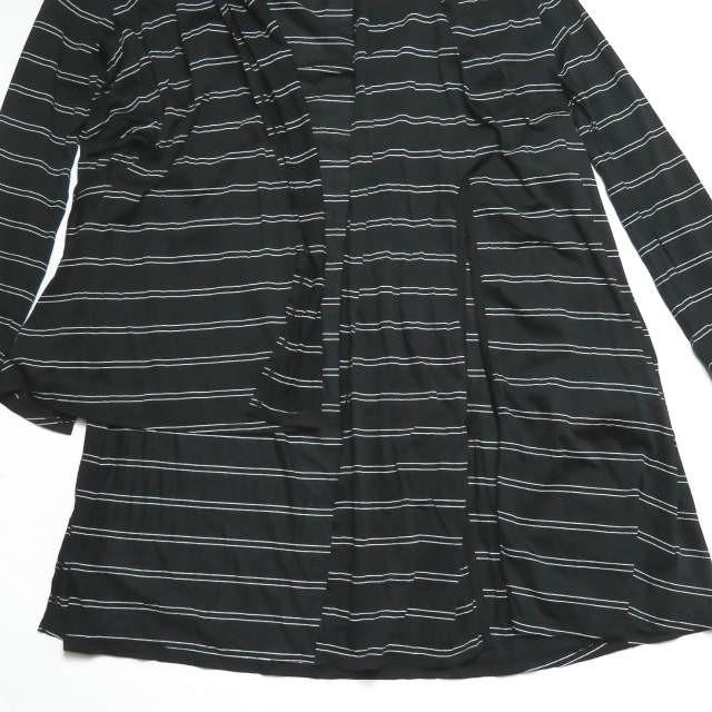 リミフゥ LIMI feu 19SS 日本製 ボーダーアシンメトリーロングカーディガン LH-T30-045 S ブラック 長袖 変形 トップス |  | 06