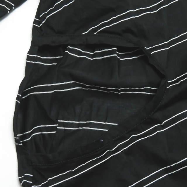 リミフゥ LIMI feu 19SS 日本製 ボーダーアシンメトリーロングカーディガン LH-T30-045 S ブラック 長袖 変形 トップス |  | 08