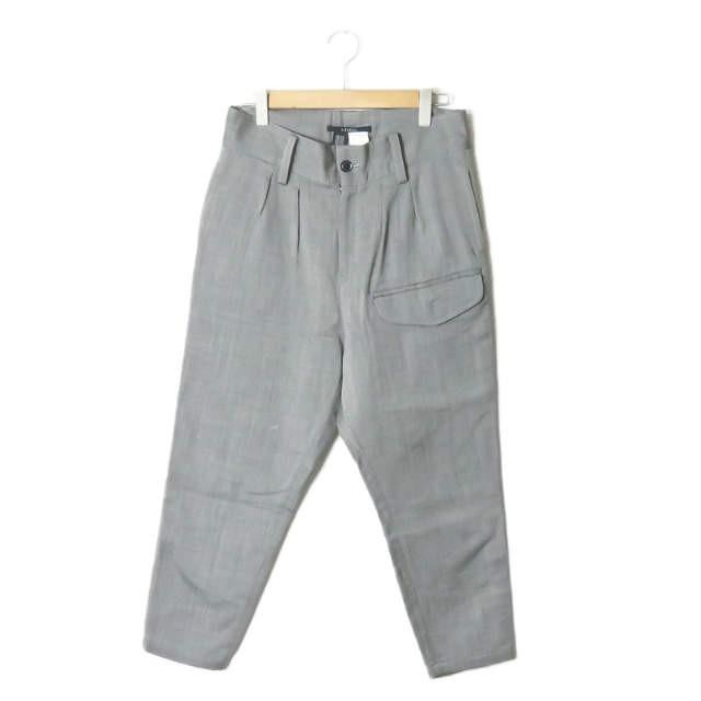 リミフゥ LIMI feu 日本製 ウールヘリンボーン2タックワイドパンツ LX-P29-018 S グレー テーパード ボトムス | 