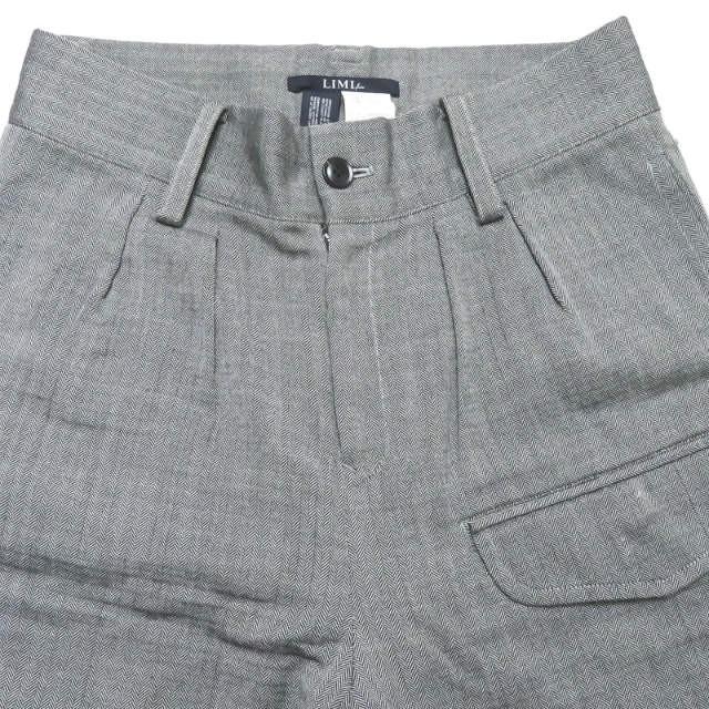 リミフゥ LIMI feu 日本製 ウールヘリンボーン2タックワイドパンツ LX-P29-018 S グレー テーパード ボトムス |  | 03