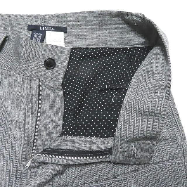 リミフゥ LIMI feu 日本製 ウールヘリンボーン2タックワイドパンツ LX-P29-018 S グレー テーパード ボトムス |  | 04