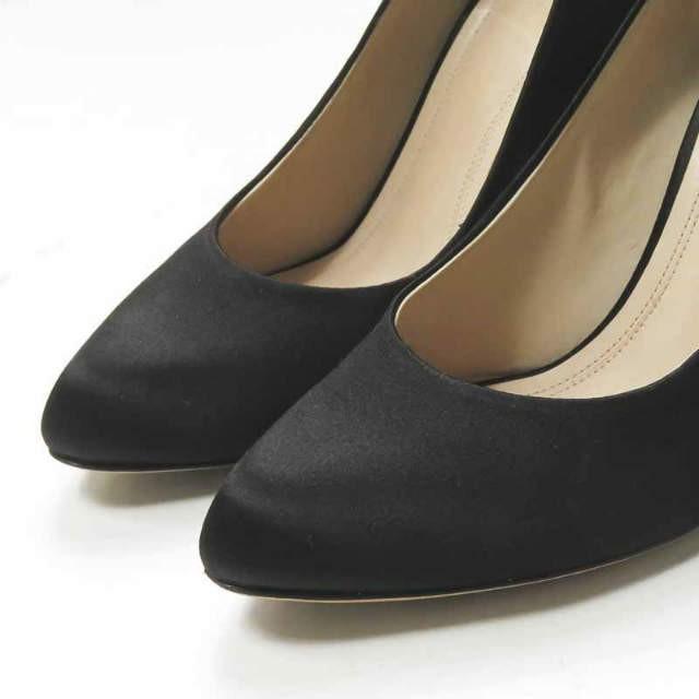 セリーヌ CELINE イタリア製 サテンラウンドトゥヒールパンプス 3D9225NUAD 36.5(23.5cm) ブラック シューズ |  | 05