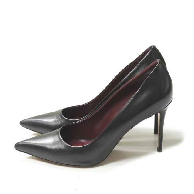 セリーヌ CELINE イタリア製 ポインテッドトゥヒールパンプス 3D9535ESKD 36.5(23.5cm) ブラック レザー シューズ |  | 01