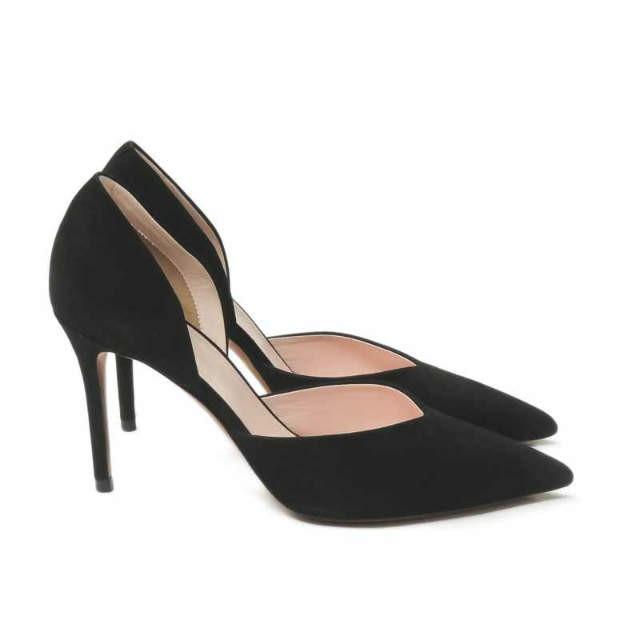 セリーヌ CELINE イタリア製 D'Orsay Pumps ドルセイ スエードセパレートパンプス 315603SESC 36.5(23.5cm) ブラック ポインテッドトゥ Vカット |  | 03