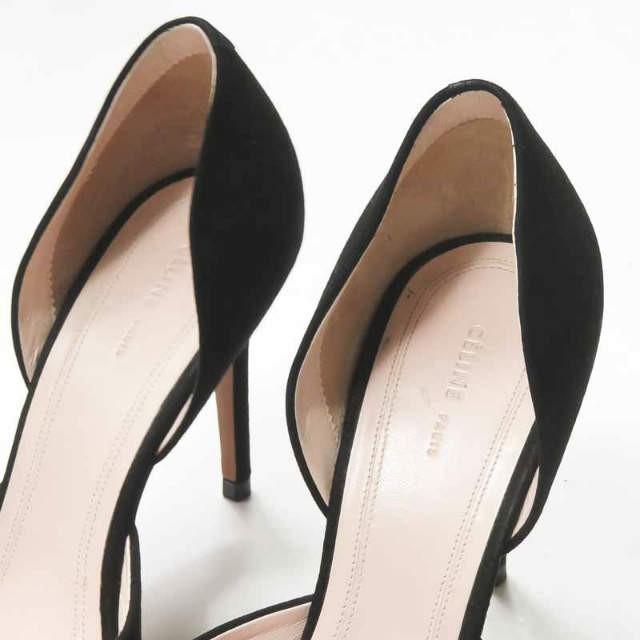 セリーヌ CELINE イタリア製 D'Orsay Pumps ドルセイ スエードセパレートパンプス 315603SESC 36.5(23.5cm) ブラック ポインテッドトゥ Vカット |  | 04