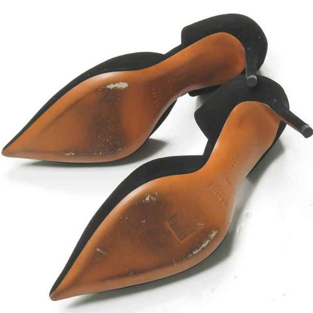 セリーヌ CELINE イタリア製 D'Orsay Pumps ドルセイ スエードセパレートパンプス 315603SESC 36.5(23.5cm) ブラック ポインテッドトゥ Vカット |  | 08