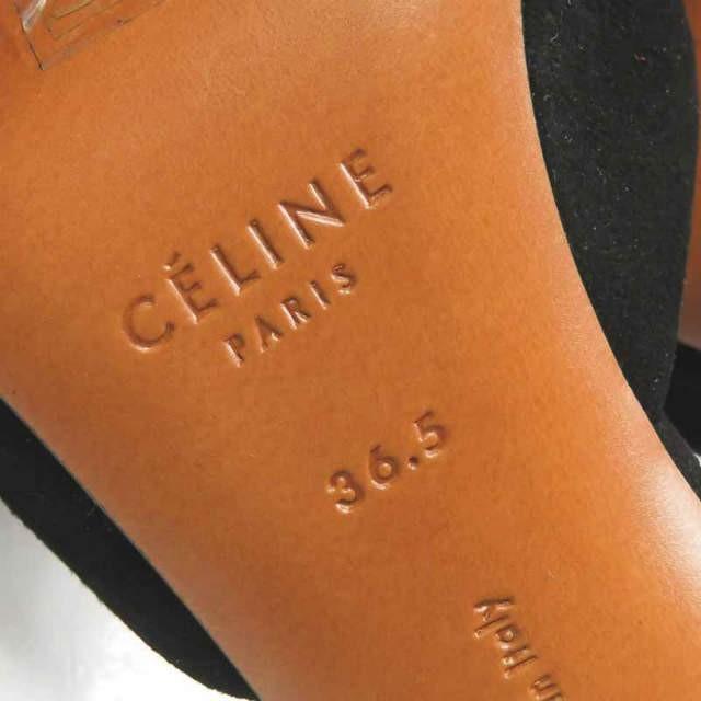 セリーヌ CELINE イタリア製 D'Orsay Pumps ドルセイ スエードセパレートパンプス 315603SESC 36.5(23.5cm) ブラック ポインテッドトゥ Vカット |  | 09
