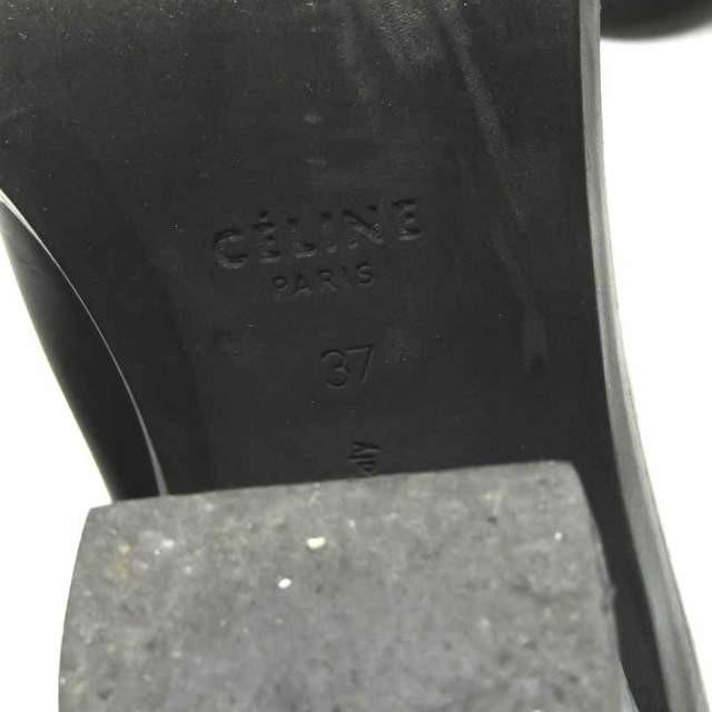 セリーヌ CELINE イタリア製 チャンキーヒール サイドゴアショートブーツ 3B0286SEAD 37(24cm) ブラック ラウンドトゥ シューズ |  | 11