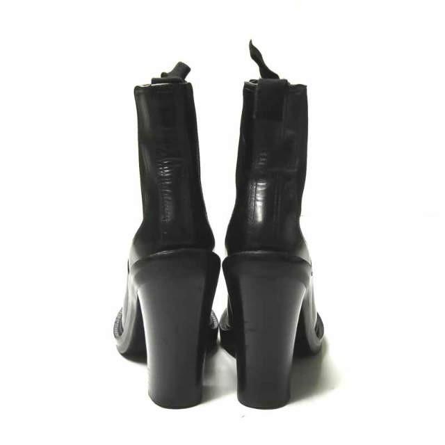 セリーヌ CELINE イタリア製 チャンキーヒール サイドゴアショートブーツ 3B0286SEAD 37(24cm) ブラック ラウンドトゥ シューズ |  | 02