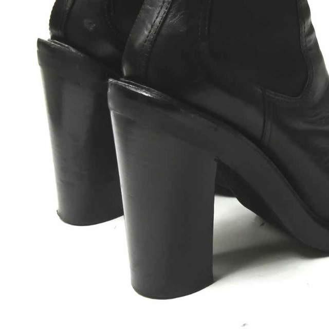 セリーヌ CELINE イタリア製 チャンキーヒール サイドゴアショートブーツ 3B0286SEAD 37(24cm) ブラック ラウンドトゥ シューズ |  | 09